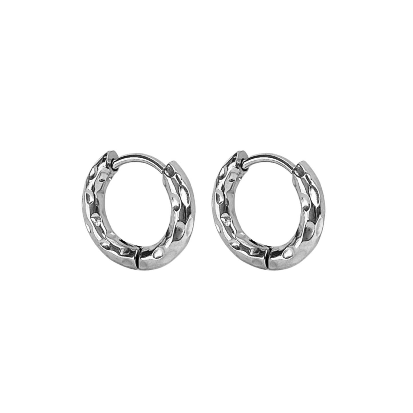 Wave Silver Huggie Earrings