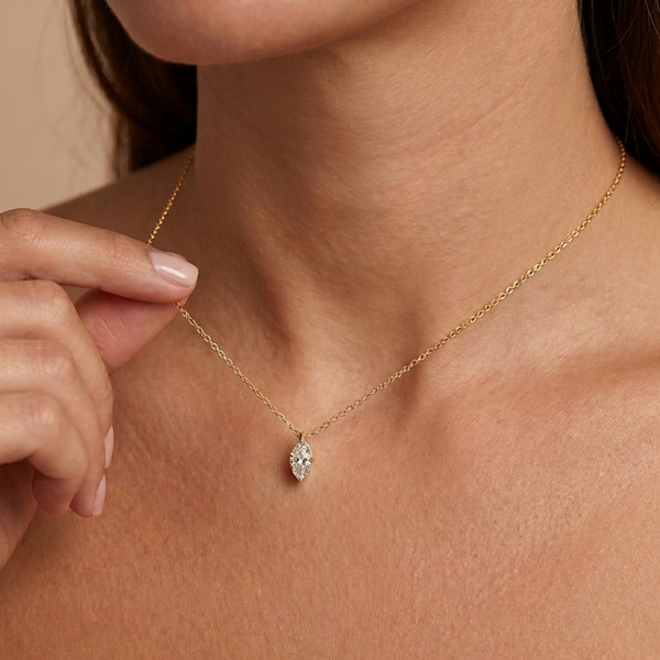 skyline-necklace-gold-cz-diamond-pendant-on-model-ever-jewellery