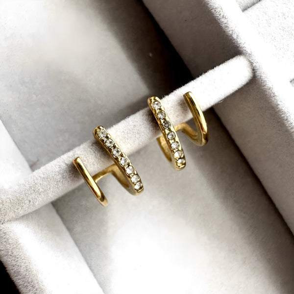Stride Double Bar Earrings - Ever Jewellery 