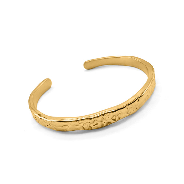 Strike Cuff - waterproof hammered gold cuff bracelet - EVER Jewellery Australia