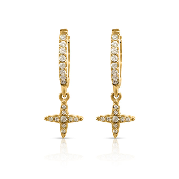 Striker Huggie Earrings white background - waterproof gold huggie earrings Australia - EVER Jewellery