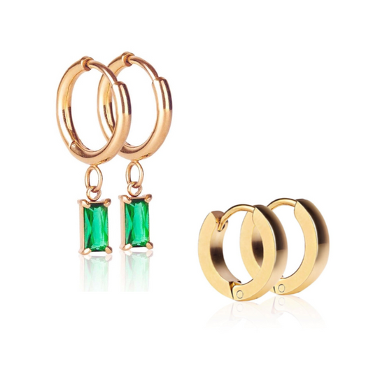 Trackside + Luxe Huggies Bundle - Emerald - Ever Jewellery 