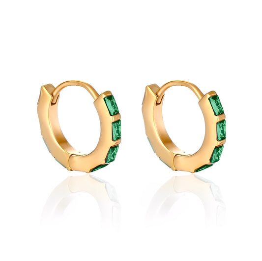 Undefeated Hoop Earrings - Emerald