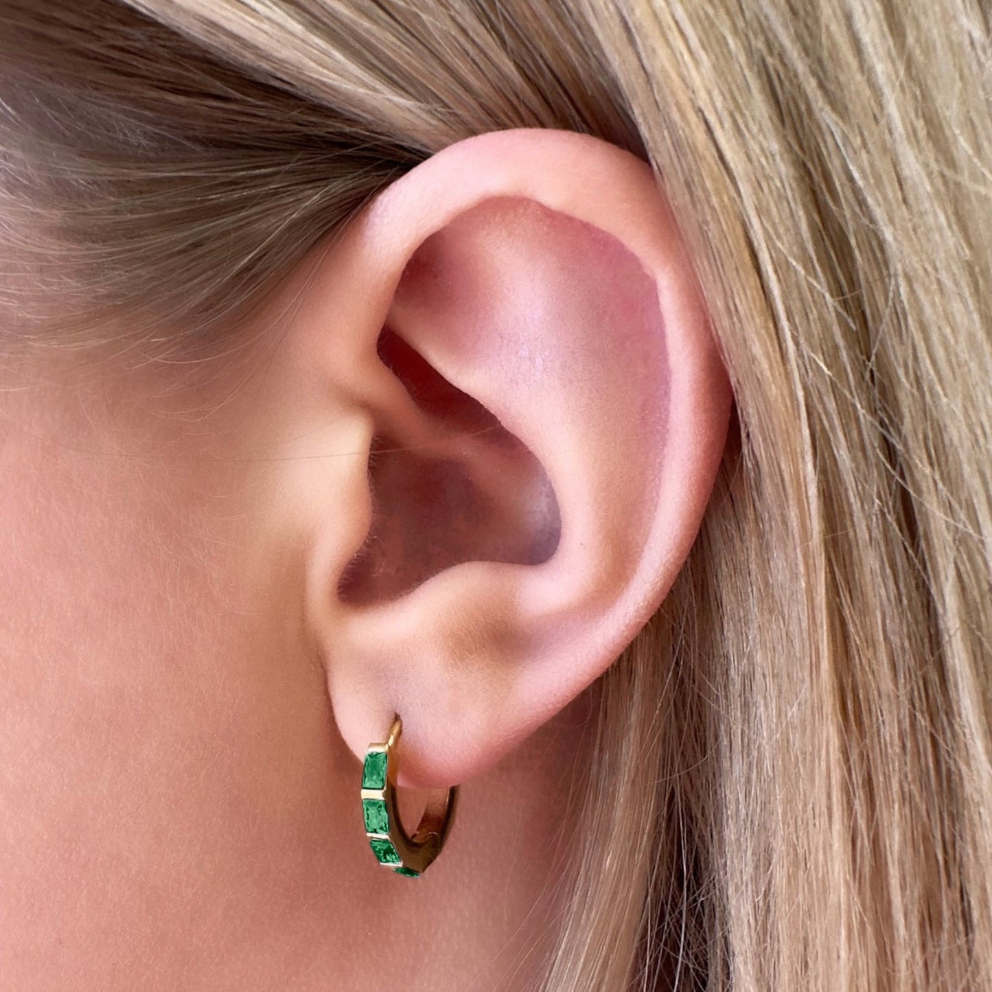 Undefeated Hoop Earrings - Emerald