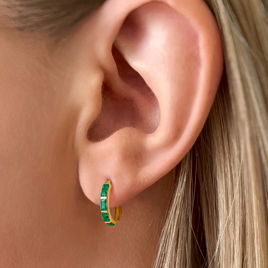 Undefeated Hoop Earrings - Emerald