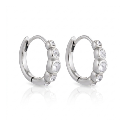 Nova Silver Huggie Earrings - Ever Jewellery 