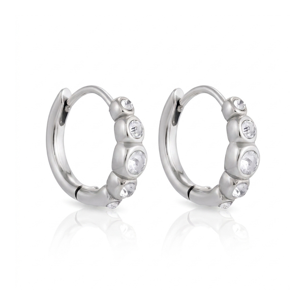 Nova Silver Huggie Earrings - Ever Jewellery 
