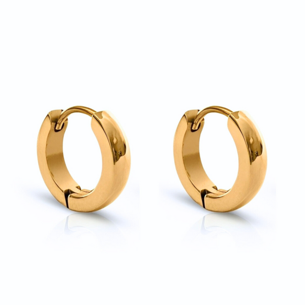 Trackside Gold Huggie Earrings - waterproof minimalist gold huggie earrings - EVER Jewellery Australia