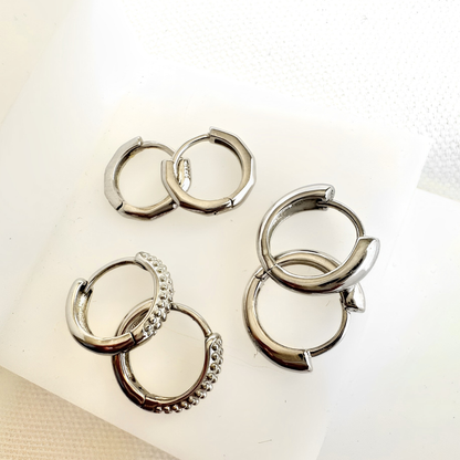 Outfield Silver Huggie Earrings - Ever Jewellery 