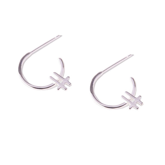 Baseline Silver Hoop Earrings - Ever Jewellery