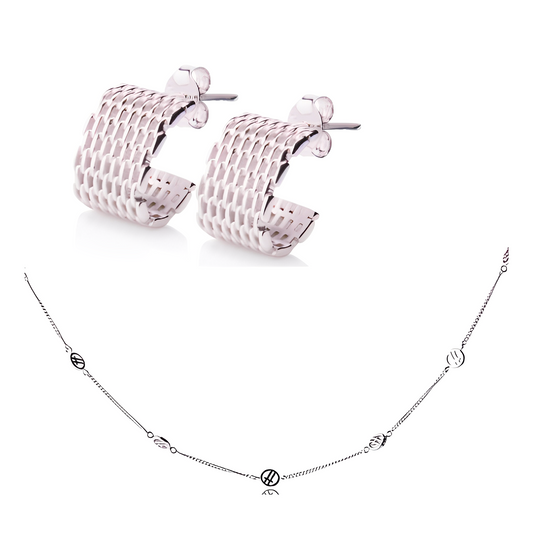 Broadway Earrings & Game Day Necklace Silver Bundle