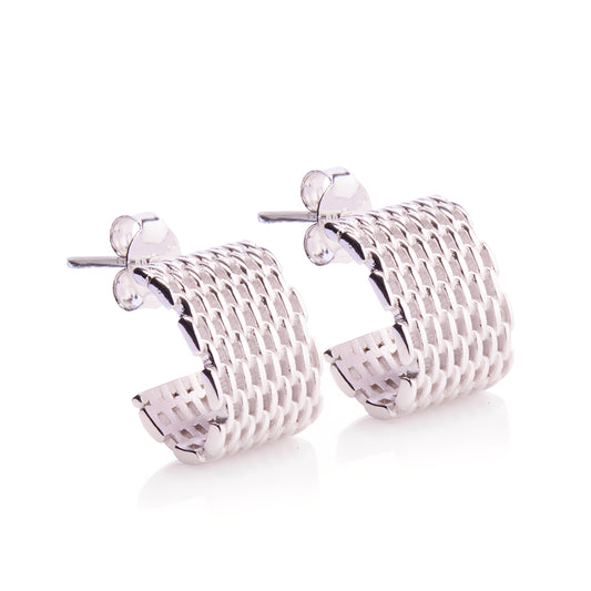 Broadway Silver Hoop Earrings