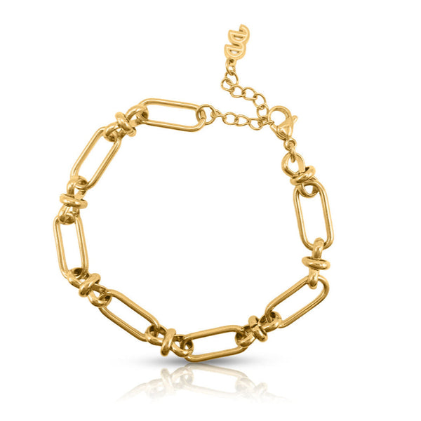 Signal Chain Bracelet white background - waterproof anti-tarnish gold paperclip  bracelet - EVER Jewellery