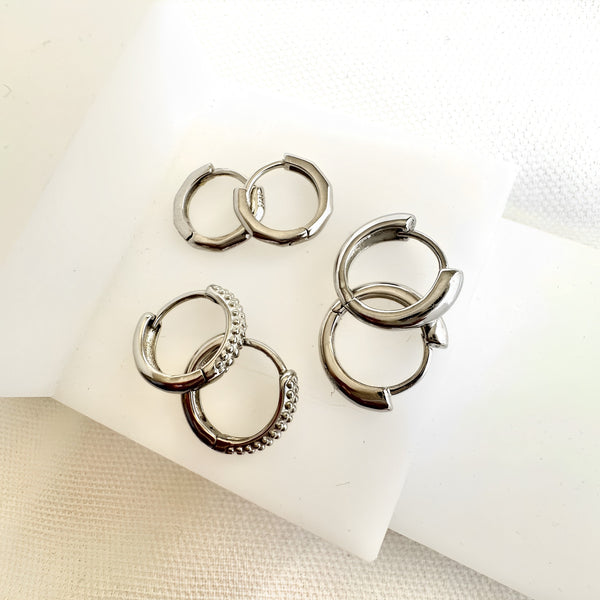 rematch-silver-huggie-earrings-multiple-stack-ever-jewellery