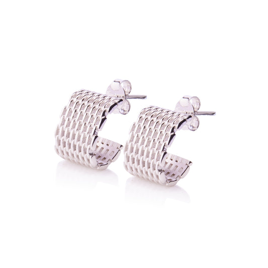 Broadway Silver Hoop Earrings - Ever Jewellery 