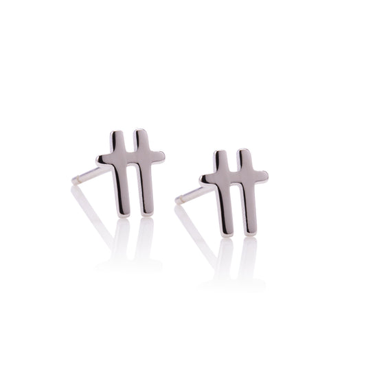 Swish Stud Silver Earrings - Ever Jewellery 